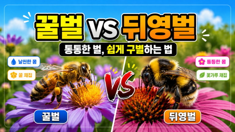 꿀벌 VS 뒤영벌, 한눈에 비교하기