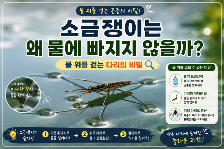 소금쟁이, 물 위를 걷는 비밀