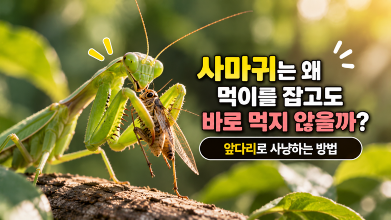 사마귀는 왜 먹이를 잡고도 바로 먹지 않을까? 앞다리로 사냥하는 방법